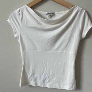 Vintage Aubrey Short Sleeve Ivory Top Soft Size Small